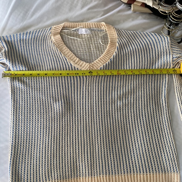 Sage the Label Blue and Cream Pullover Sweater - Picture 7 of 7